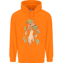Trippy Magic Mushrooms With Eyes Mens 80% Cotton Hoodie Orange