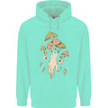 Trippy Magic Mushrooms With Eyes Mens 80% Cotton Hoodie Peppermint