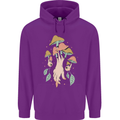 Trippy Magic Mushrooms With Eyes Mens 80% Cotton Hoodie Purple