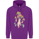 Trippy Magic Mushrooms With Eyes Mens 80% Cotton Hoodie Purple