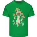 Trippy Magic Mushrooms With Eyes Mens Cotton T-Shirt Tee Top Irish Green