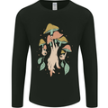 Trippy Magic Mushrooms With Eyes Mens Long Sleeve T-Shirt Black
