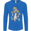 Trippy Magic Mushrooms With Eyes Mens Long Sleeve T-Shirt Royal Blue