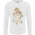 Trippy Magic Mushrooms With Eyes Mens Long Sleeve T-Shirt White