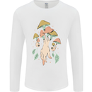 Trippy Magic Mushrooms With Eyes Mens Long Sleeve T-Shirt White