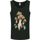 Trippy Magic Mushrooms With Eyes Mens Vest Tank Top Black