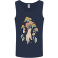 Trippy Magic Mushrooms With Eyes Mens Vest Tank Top Navy Blue