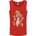 Trippy Magic Mushrooms With Eyes Mens Vest Tank Top Red