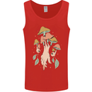 Trippy Magic Mushrooms With Eyes Mens Vest Tank Top Red