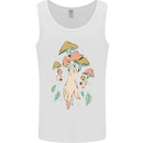 Trippy Magic Mushrooms With Eyes Mens Vest Tank Top White
