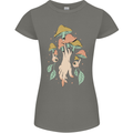 Trippy Magic Mushrooms With Eyes Womens Petite Cut T-Shirt Charcoal