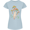 Trippy Magic Mushrooms With Eyes Womens Petite Cut T-Shirt Light Blue