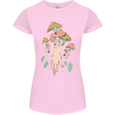 Trippy Magic Mushrooms With Eyes Womens Petite Cut T-Shirt Light Pink