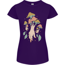 Trippy Magic Mushrooms With Eyes Womens Petite Cut T-Shirt Purple