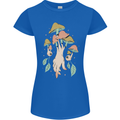 Trippy Magic Mushrooms With Eyes Womens Petite Cut T-Shirt Royal Blue