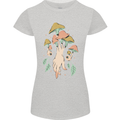 Trippy Magic Mushrooms With Eyes Womens Petite Cut T-Shirt Sports Grey