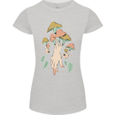 Trippy Magic Mushrooms With Eyes Womens Petite Cut T-Shirt Sports Grey