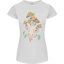 Trippy Magic Mushrooms With Eyes Womens Petite Cut T-Shirt White