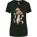 Trippy Magic Mushrooms With Eyes Womens Wider Cut T-Shirt Black