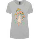 Trippy Magic Mushrooms With Eyes Womens Wider Cut T-Shirt Sports Grey