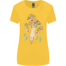 Trippy Magic Mushrooms With Eyes Womens Wider Cut T-Shirt Yellow