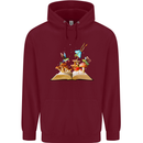 Trippy Nature Book Magic Mushrooms LSD Childrens Kids Hoodie Maroon