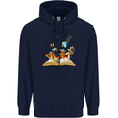 Trippy Nature Book Magic Mushrooms LSD Childrens Kids Hoodie Navy Blue