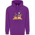 Trippy Nature Book Magic Mushrooms LSD Childrens Kids Hoodie Purple