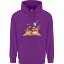Trippy Nature Book Magic Mushrooms LSD Childrens Kids Hoodie Purple