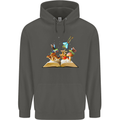 Trippy Nature Book Magic Mushrooms LSD Childrens Kids Hoodie Storm Grey