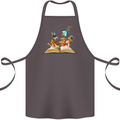 Trippy Nature Book Magic Mushrooms LSD Cotton Apron 100% Organic Dark Grey