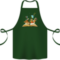 Trippy Nature Book Magic Mushrooms LSD Cotton Apron 100% Organic Forest Green