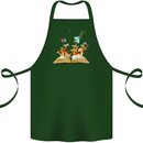 Trippy Nature Book Magic Mushrooms LSD Cotton Apron 100% Organic Forest Green