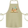 Trippy Nature Book Magic Mushrooms LSD Cotton Apron 100% Organic Khaki