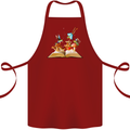 Trippy Nature Book Magic Mushrooms LSD Cotton Apron 100% Organic Maroon