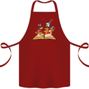 Trippy Nature Book Magic Mushrooms LSD Cotton Apron 100% Organic Maroon