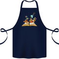 Trippy Nature Book Magic Mushrooms LSD Cotton Apron 100% Organic Navy Blue