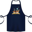 Trippy Nature Book Magic Mushrooms LSD Cotton Apron 100% Organic Navy Blue
