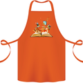 Trippy Nature Book Magic Mushrooms LSD Cotton Apron 100% Organic Orange