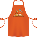 Trippy Nature Book Magic Mushrooms LSD Cotton Apron 100% Organic Orange