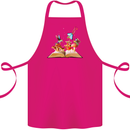 Trippy Nature Book Magic Mushrooms LSD Cotton Apron 100% Organic Pink