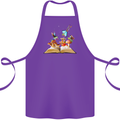 Trippy Nature Book Magic Mushrooms LSD Cotton Apron 100% Organic Purple