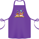 Trippy Nature Book Magic Mushrooms LSD Cotton Apron 100% Organic Purple