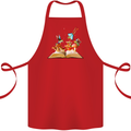 Trippy Nature Book Magic Mushrooms LSD Cotton Apron 100% Organic Red