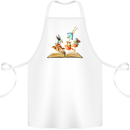 Trippy Nature Book Magic Mushrooms LSD Cotton Apron 100% Organic White