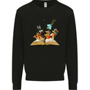 Trippy Nature Book Magic Mushrooms LSD Kids Sweatshirt Jumper Black