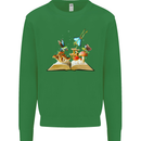 Trippy Nature Book Magic Mushrooms LSD Kids Sweatshirt Jumper Irish Green