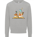 Trippy Nature Book Magic Mushrooms LSD Kids Sweatshirt Jumper Sports Grey
