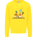 Trippy Nature Book Magic Mushrooms LSD Kids Sweatshirt Jumper Yellow