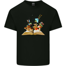 Trippy Nature Book Magic Mushrooms LSD Kids T-Shirt Childrens Black